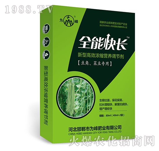 全能快長（豆角、菜豆專用）-新型高效濃縮營養(yǎng)調(diào)節(jié)劑-為峰