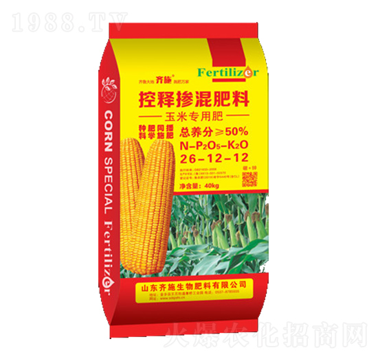 40kg玉米專用控釋摻混肥料26-12-12-齊施