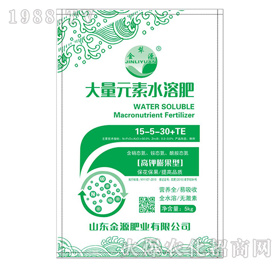 高鉀膨果型大量元素水溶肥料15-5-30+TE-金源肥業(yè)