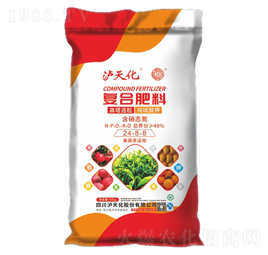 果蔬茶適用復(fù)合肥料24-8-8-瀘天化