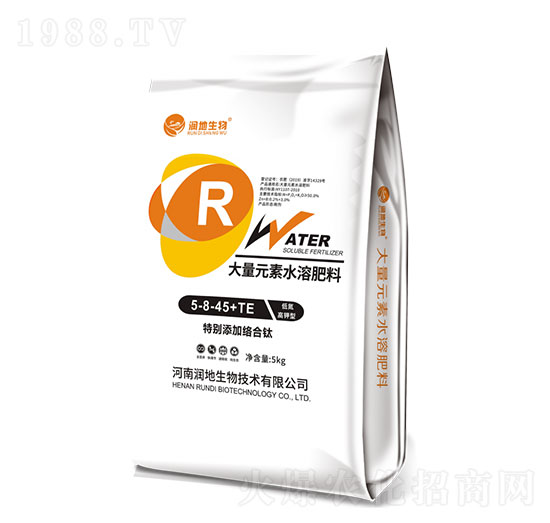 大量元素水溶肥料5-8-45+TE-著色肥-潤(rùn)地生物