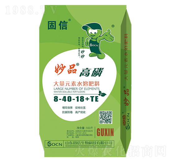 大量元素水溶肥8-40-18+TE-妙品-固信生物