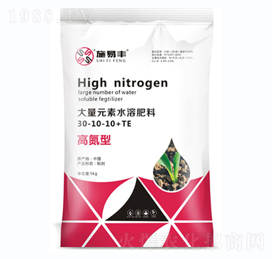 高氮型大量元素水溶肥料30-10-10+TE-施易豐