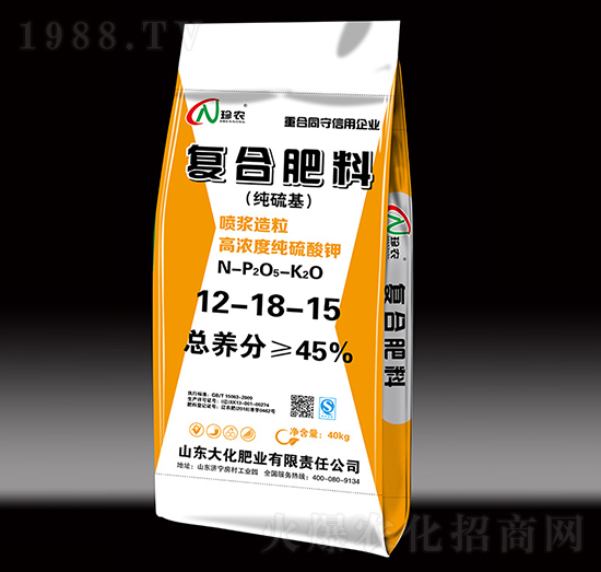 40kg純硫基復(fù)合肥料12-18-15-大化肥業(yè)