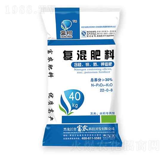 玉米水稻專用型復(fù)混肥料22-0-8-藍(lán)翎-富農(nóng)科技