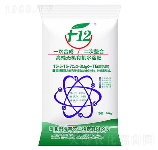 高端無機有機水溶肥料15-5-15-7CaO-3MgO+TE-聚得豐農(nóng)業(yè)