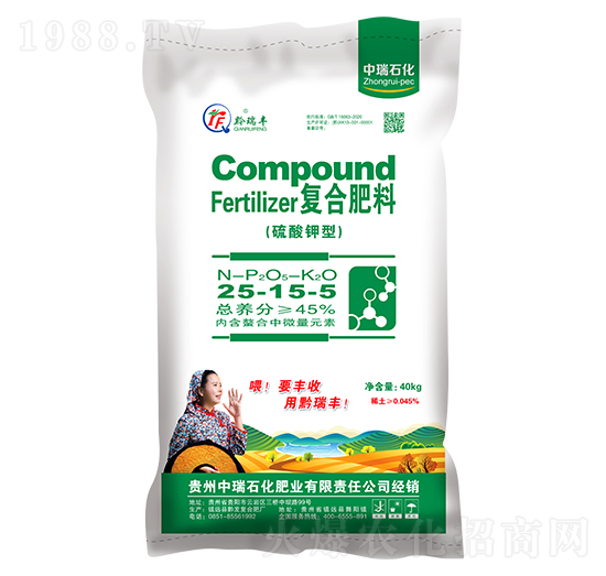 秋季果蔬適用硫酸鉀型復(fù)合肥料25-15-5-中瑞石化