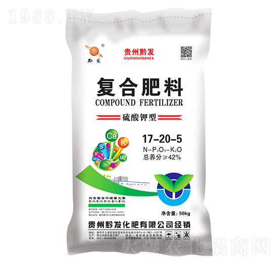 小麥油菜適用硫酸鉀型復(fù)合肥料17-20-5-黔發(fā)化肥