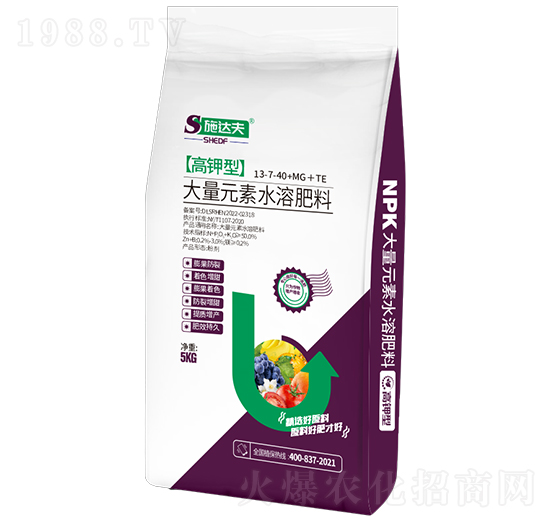 高鉀型大量元素水溶肥料13-7-40+MG+TE-施達(dá)夫