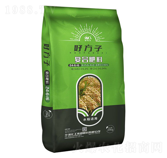 水稻適用復(fù)合肥料24-6-16-好方子-華強(qiáng)化工集團(tuán)