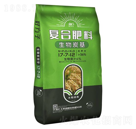 水稻適用生物炭基復(fù)合肥料17-7-12-好方子-華強(qiáng)化工集團(tuán)